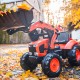 Oranžinis traktorius su priekaba nuo 3 metų FALK Kubota