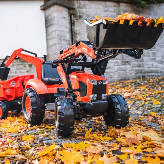 Oranžinis traktorius su priekaba nuo 3 metų FALK Kubota