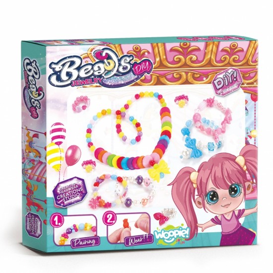 Papuošalų gamybos rinkinys apyrankėms, pakabukams, žiedams WOOPIE ART&FUN