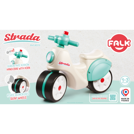 Paspirtukas „Strada Retro Silent“ su padangomis nuo 1 metų FALK