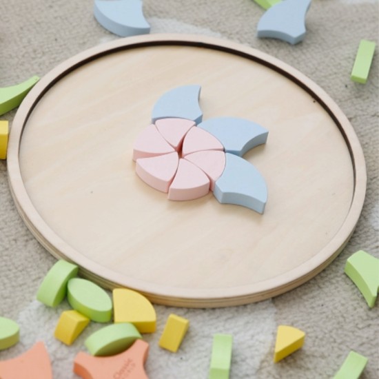 Pastelinės Mandala Montessori Dėlionės Mozaikos Gėlės CLASSIC WORLD
