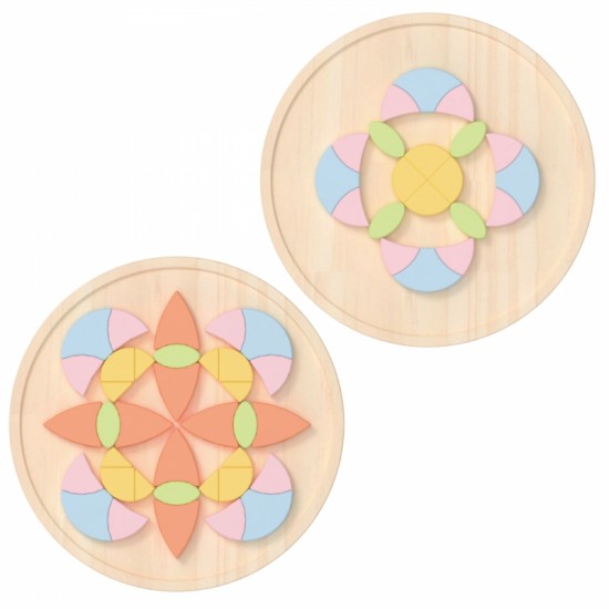 Pastelinės Mandala Montessori Dėlionės Mozaikos Gėlės CLASSIC WORLD