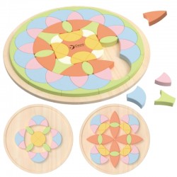 Pastelinės Mandala Montessori Dėlionės Mozaikos Gėlės CLASSIC WORLD
