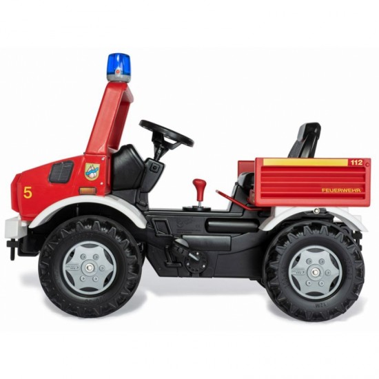 Pedalinis automobilis ugniagesys + gaidys Rolly Toys Unimog Mercedes Benz