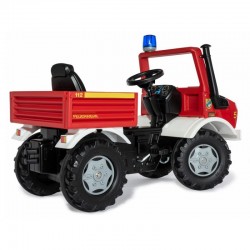 Pedalinis automobilis ugniagesys + gaidys Rolly Toys Unimog Mercedes Benz