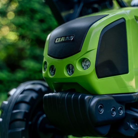 Pedalinis traktorius su kaušu ir priekaba, žalias, CLAAS, nuo 3 metų FALK