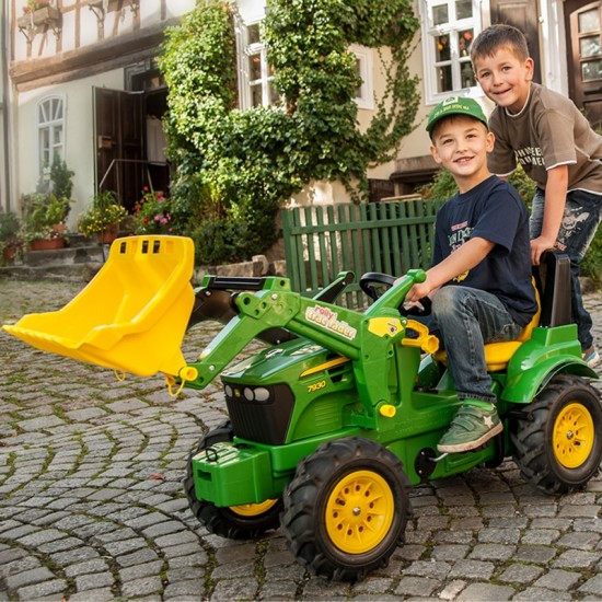 Pedalinis traktorius su kaušu, žalias Rolly Toys rollyFarmtrac John Deere 7930