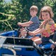 Pedalinis traktorius su priekaba mėlynas nuo 3 metų FALK New Holland