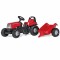 Pedalinis traktorius su priekaba, raudonas Rolly Toys rollyKid Case 1170 CVX