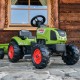Pedalų traktorius su priekaba ir garso signalu nuo 2 metų amžiaus. FALK Žalias Claas