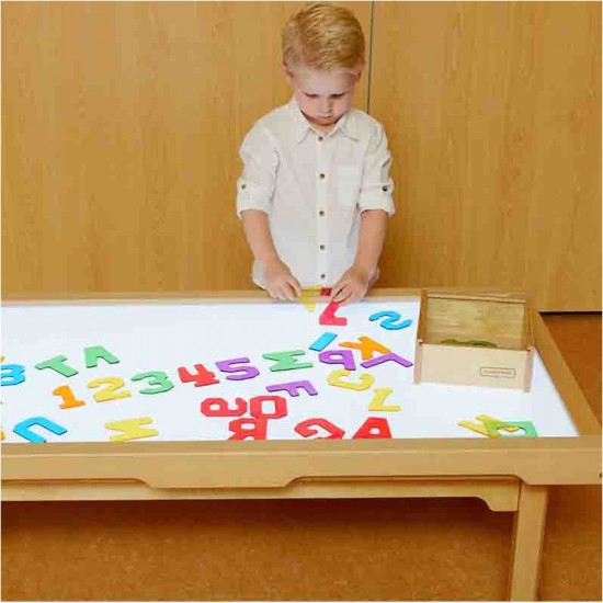 Permatomi skaičiai ir raidės, 38 vnt. Montessori MASTERKIDZ