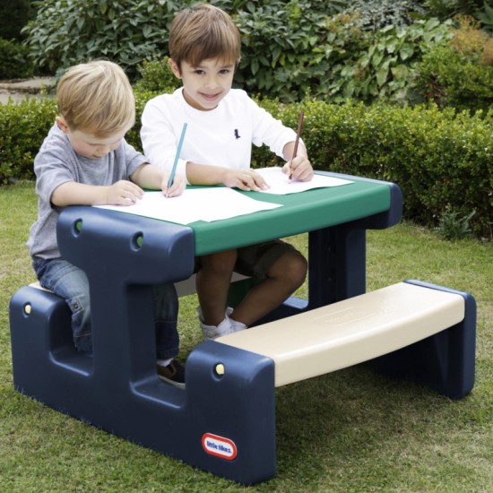 Pikniko stalas sodui vaikų mėlynas ir žalias „Little Tikes“