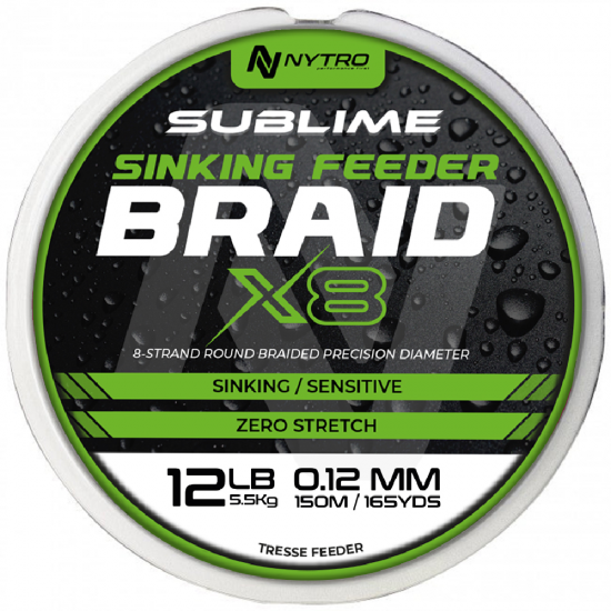 Pintas Valas NYTRO SUBLIME X8 SINKING FEEDER BRAID 0.12mm 150m