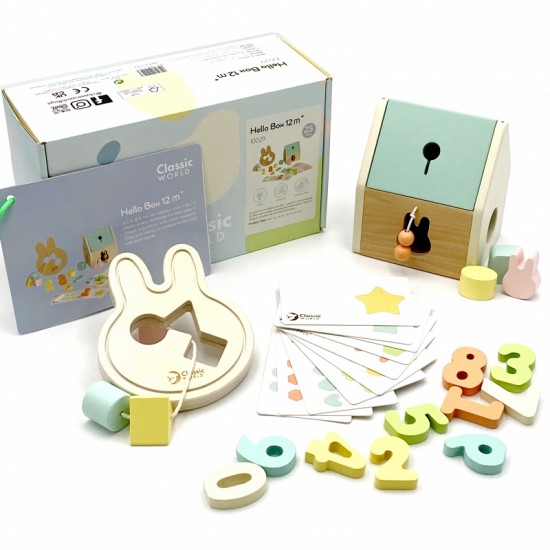 Pirmieji mokymosi žaislai nuo 12 iki 18 mėnesių CLASSIC WORLD Pastel Baby Box