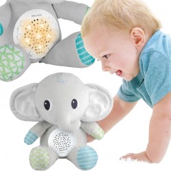 Pliušinis dramblys su projektoriumi ir raminančiais garsais, 12 melodijų WOOPIE BABY