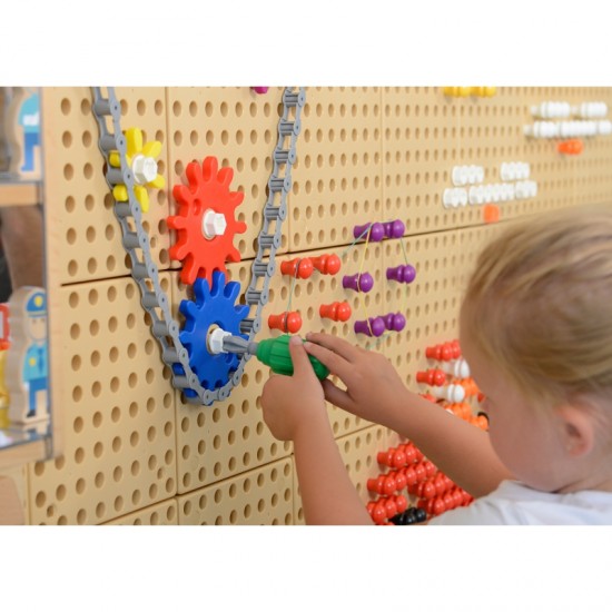 Priedų rinkinys, mišrūs kaiščiai, varžtai, įrankiai, 352 vnt. MASTERKIDZ