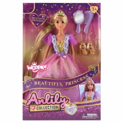 Princesės lėlė Lili su ilgais plaukais ir aksesuarais WOOPIE ROYAL