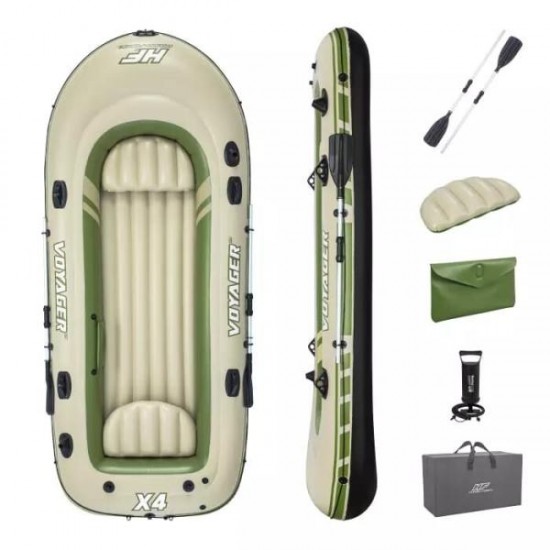 Pripučiama valtis 4-vietė kietu dugnu Bestway Voyager X4 Raft, 350x145x49 cm, 65156 Pripučiama valtis 4-vietė kietu dugnu Bestway Voyager X4 Raft, 350x145x49 cm, 65156