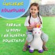 Pripučiamas guminis vienaragis baltas + pompa WOOPIE