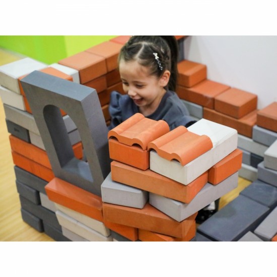 Putplasčio statybiniai blokeliai - surenkamas stogas CLASSIC WORLD EDU Mega Soft EVA