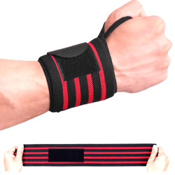 Riešo raiščiai svorio kėlimui THOMS Ultra, Red