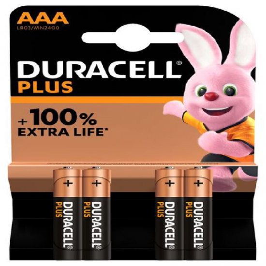 Šarminė baterija R3 (MN2400/AAA) 1.5V Duracell 100% Plus Power (4vnt blisteryje)