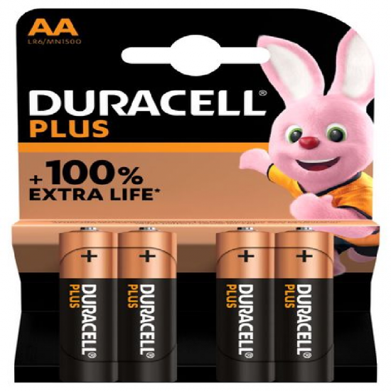 Šarminė baterija R6 (MN1500/AA) 1.5V Duracell 100% Plus Power (4vnt blisteryje)