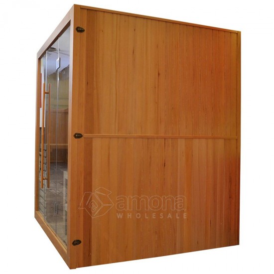 Sausoji Pirtis Su Krosnele AMO-EA3 Trivietė 150x120x190 cm.