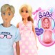 Šeimos nėščiojo tėčio kūdikio lėlės rinkinys WOOPIE ROYAL Lily
