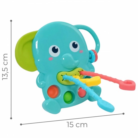 Sensorinis dramblio kramtukas 4 viename WOOPIE BABY Montessori