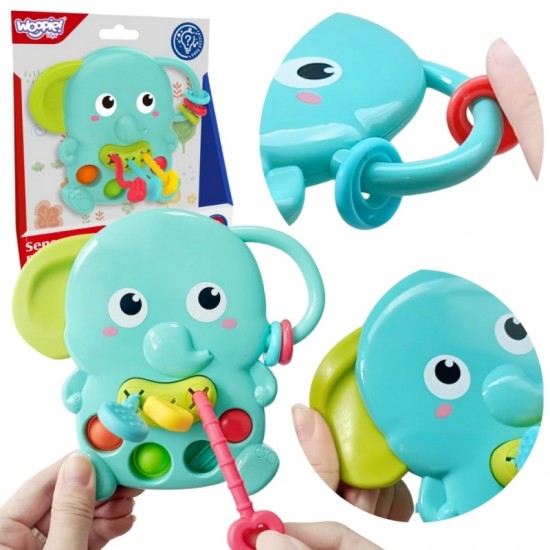 Sensorinis dramblio kramtukas 4 viename WOOPIE BABY Montessori