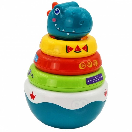 Sensorinis žaislas Dino piramidė Dėlionė kūdikiams WOOPIE BABY