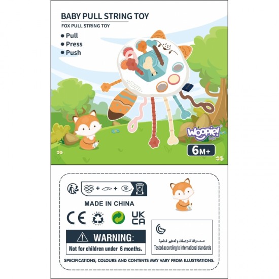 Sensorinis žaislas-kramtukas-barškutis-daugiafunkcis-lapė WOOPIE BABY Montessori