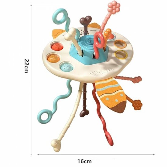 Sensorinis žaislas-kramtukas-barškutis-daugiafunkcis-lapė WOOPIE BABY Montessori