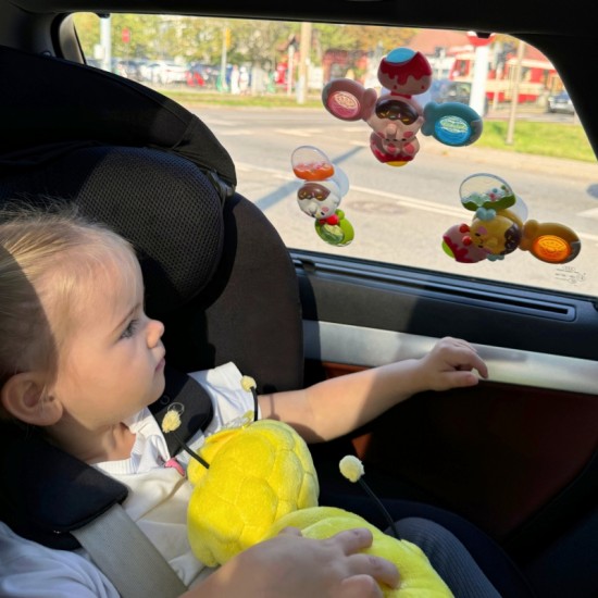 Sensorinis žaislas su suktuku, bitė, vištiena, triušis, keičiami, 3 vnt. WOOPIE BABY