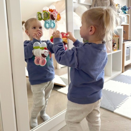 Sensorinis žaislas su suktuku, bitė, vištiena, triušis, keičiami, 3 vnt. WOOPIE BABY