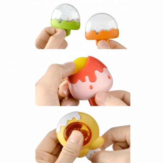 Sensorinis žaislas su suktuku, bitė, vištiena, triušis, keičiami, 3 vnt. WOOPIE BABY