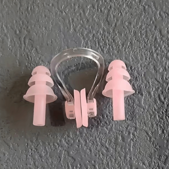 Silikoniniai ausų kištukai ir nosies spaustukas THOMS 107-EP1/NP3, Pink (Universalūs)