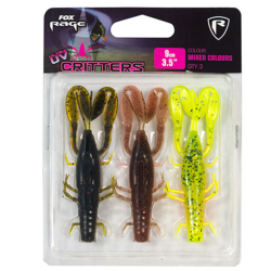 Silikoninis masalas FOX RAGE Critter 9 cm UV Maišytų spalvų 3 vnt.