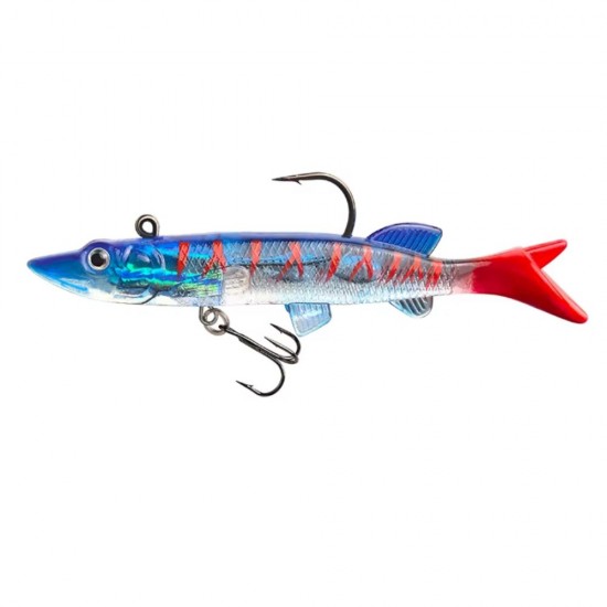 Silikoninis masalas su Jig galvute AsaTsuri T-Tail 3D BlueTiger 9 cm, 15g