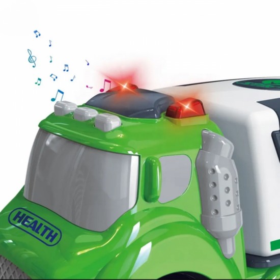 Šiukšliavežės garso ir šviesos efektai WOOPIE CITY TRUCK