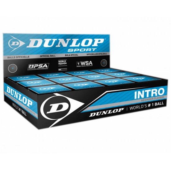 Skvošo kamuoliukai DUNLOP INTRO, 12 vnt.