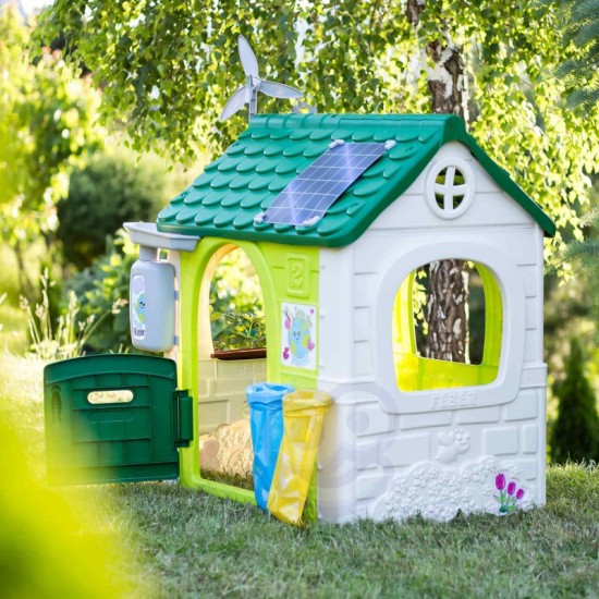 Sodo namelio tiektuvas su atliekų rūšiavimu, imitacinė saulės baterija FEBER Eco