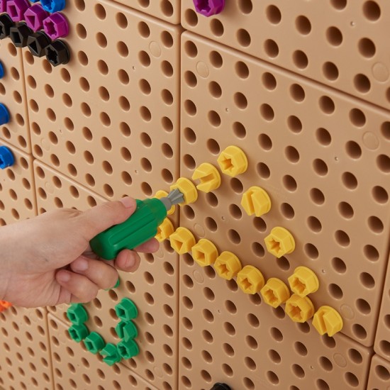 Spalvingi varžtai, 5 formos, STEM kūrybinei lentai, 512 detalių, mišrios spalvos MASTERKIDZ