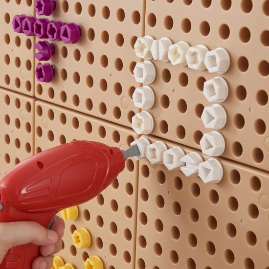 Spalvingi varžtai, 5 formos, STEM kūrybinei lentai, 512 detalių, mišrios spalvos MASTERKIDZ