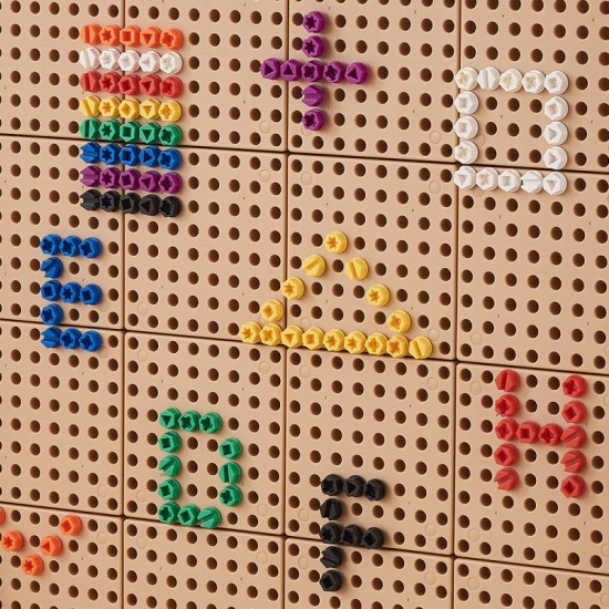 Spalvingi varžtai, 5 formos, STEM kūrybinei lentai, 512 detalių, mišrios spalvos MASTERKIDZ