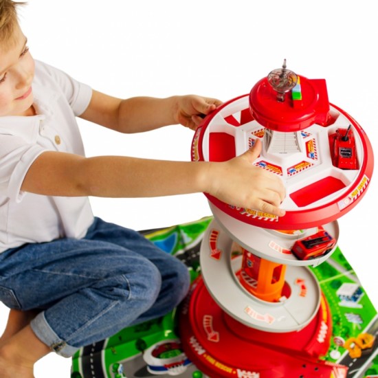 Spiralinių takelių garažas automobiliams, 3 vnt. WOOPIE