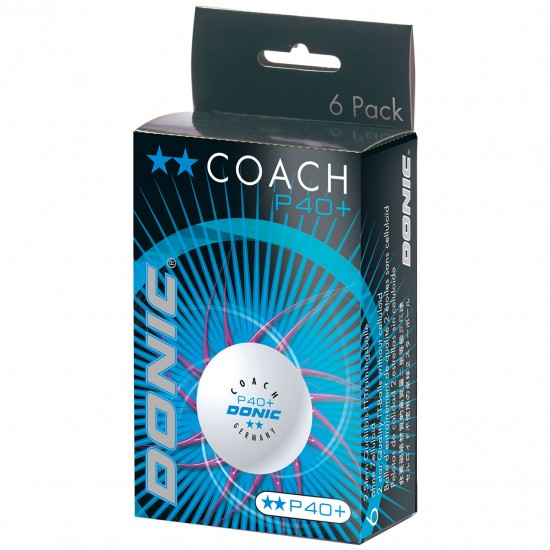 Stalo teniso kamuoliukai DONIC P40+ Coach (2 žvaigždutės) Stalo teniso kamuoliukai DONIC P40+ Coach (2 žvaigždutės)