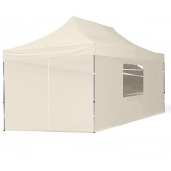Sulankstoma pavėsinė Pop Up 3x4.5 m, su sienomis, Smėlio, X serijos, aliuminis