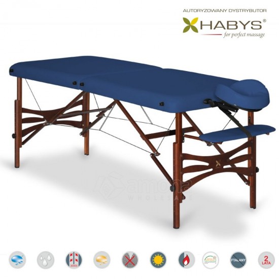 Sulankstomas masažo stalas HABYS Panda Vinyl Flex Navy Blue 210x70cm